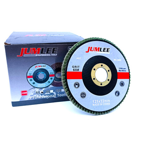 Disco de lija amoladora marca JUMLEE, compuesta por mil hojas de paño abrasivo 125mm grano 60